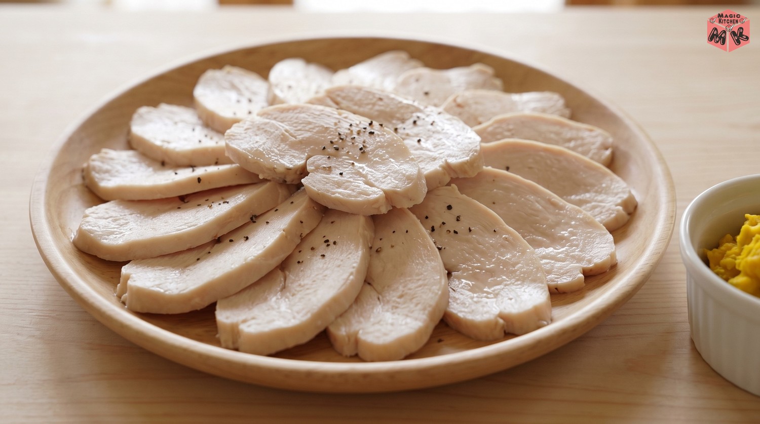しっとりした鶏ハムの薄切り